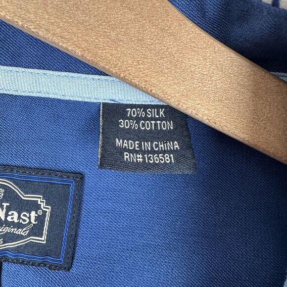 Nat Nast Shirt Mens XXL Blue Tropical Camp Shirt Silk Button Up Hawaiian Beachy - Picture 10 of 14